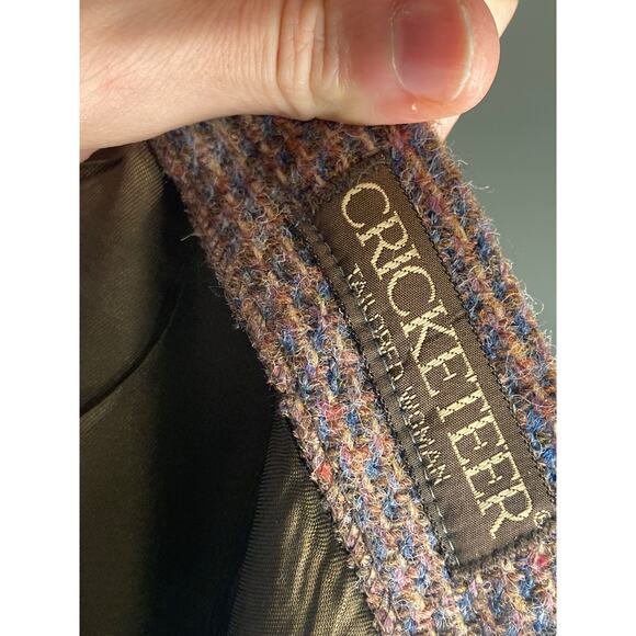 Harris Tweed Pencil Skirt Vintage Brown Blue Fabulous Classic Elegance Sz 12 M - Picture 8 of 9